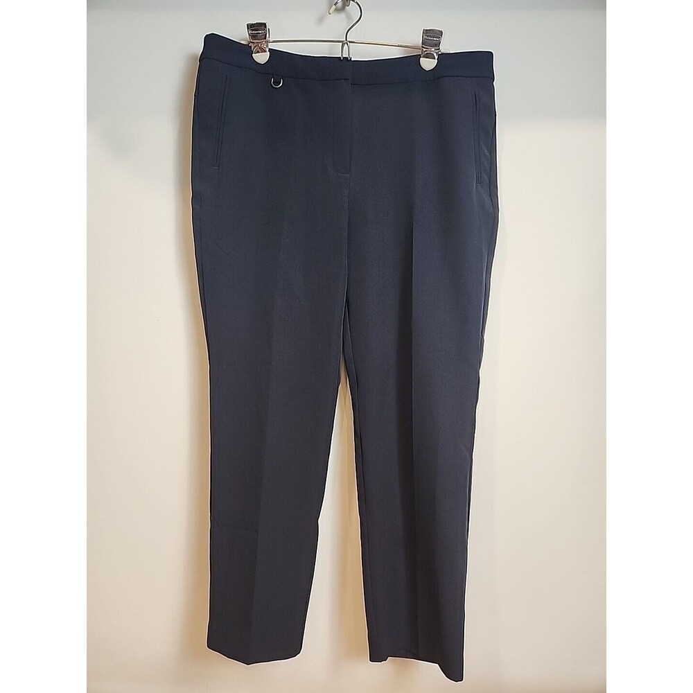 Adrianna Papell Bi Stretch Kate Crop Dress Pant Sz 14 Trousers Business Navy